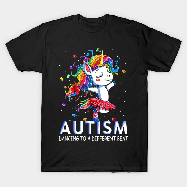 Autism Dancing To A Different Beat T-Shirt by Schoenberger Willard